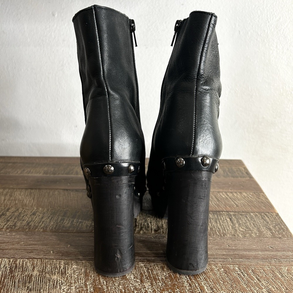 Free People Phantom Clog Boot 38 EU 7.5 Boho Leather Studded Platform Chunky - Picture 6 of 10
